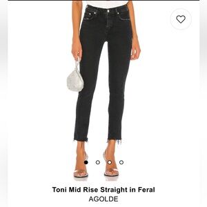 AGOLDE Toni Mid-Rise Straight Jean in Black